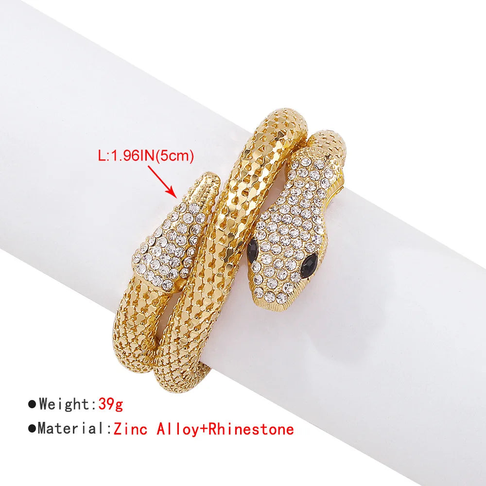 New exaggerated snake bracelet punk hip-hop personality jewelry men and women micro-inlaid creative jewelry Qme