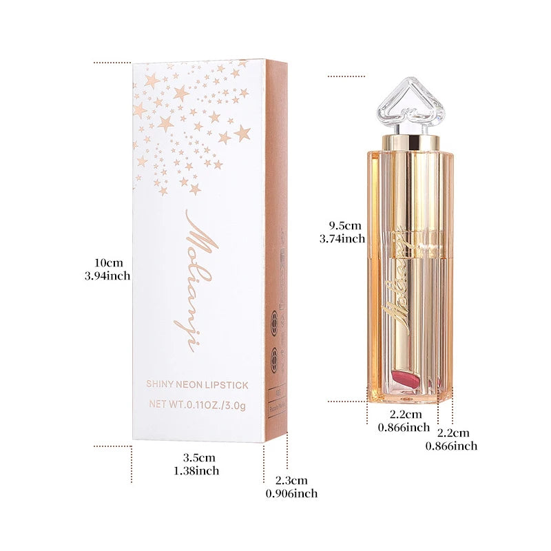 Shiny Lipstick Vibrant Colors Waterproof Sweat Resistant Non Stick Qme