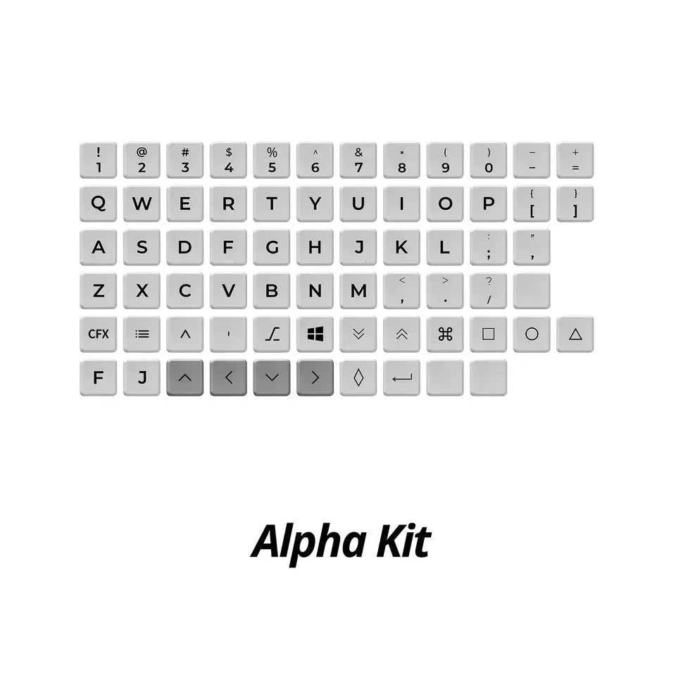 CHOSFOX Low Profile PBT Choc Keycaps for Kailh 1350 Low Profile Switch Mechanical Keyboard Ultra Thin Keycaps Qme ALPHA KIT Grey
