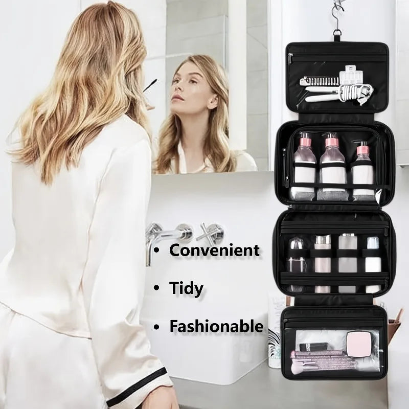 Hook Foldable Toiletry Bag Makeup Organizer Travel Shaving Large Qme