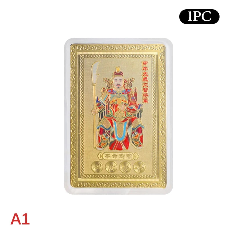 2026 Mini Tai Sui Card Horse Year Feng Shui Blessing Card Amulet Safety Health Wealth Portable Statue Protective Gift Home Decor Qme A1