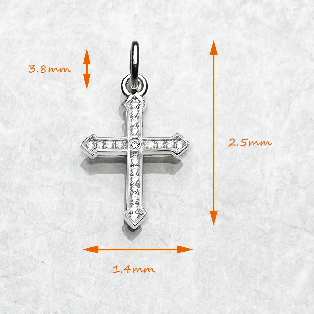 Pendant Cross with Zircon New Jewelry 925 Sterling Silver Accessories Vintage Gift For Men Women Qme