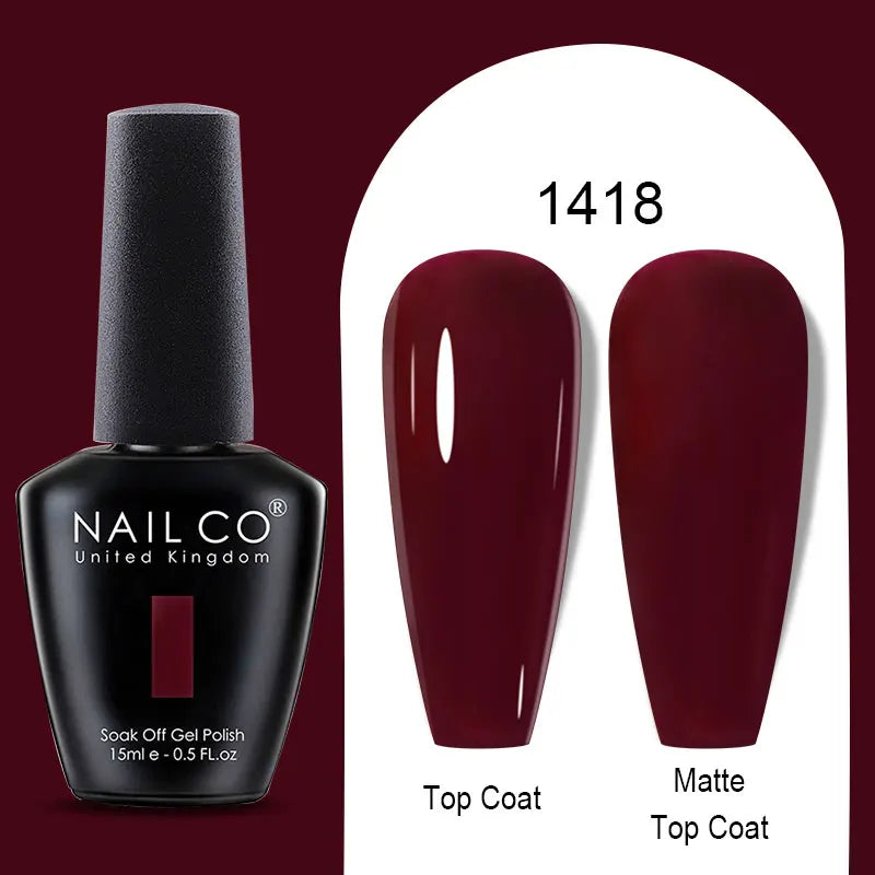 NAILCO Winter Red Gel Nail Polish Semi Permanent Soak Off Varnishes