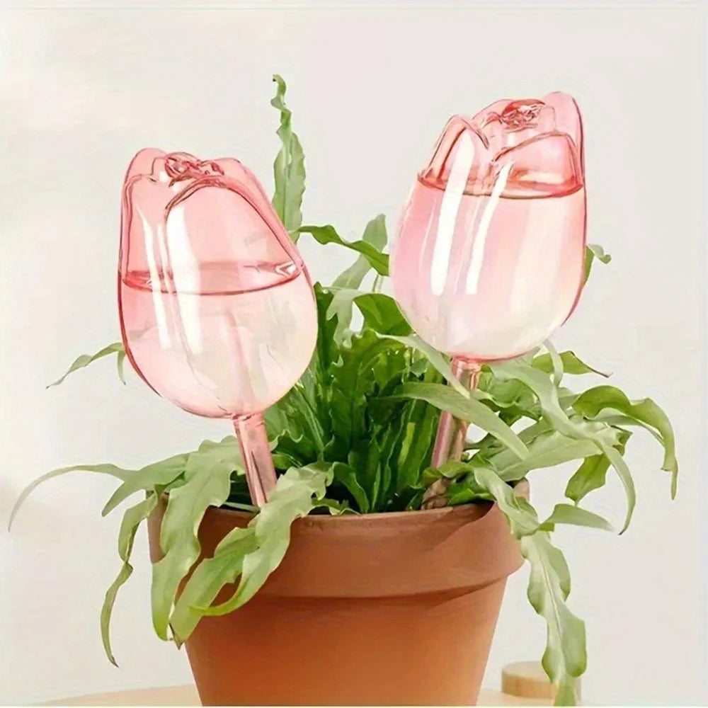 Garden Pink Tulip Plant Watering Balls, Suitable For Indoor Outdoor Plants, Automatic Plant Drippers, And Automatic Watering Qme