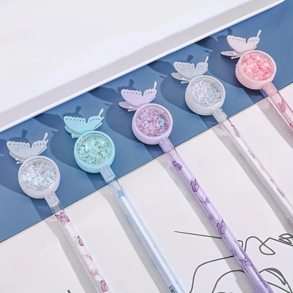 Butterfly Gel Ink Pen Novelty Holiday Pen with Black Ink, Suitable for Nurses, Students,Teachers, Classroom Office Supplies Qme