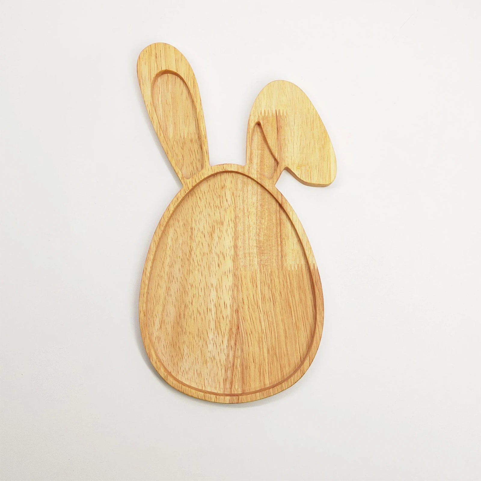 Wooden Serving Platter Easter Egg Bunny Decoration Tray Rustic Festivals Decorative Tray Board for Fruit Candy Multiuse Plates Qme A One Size