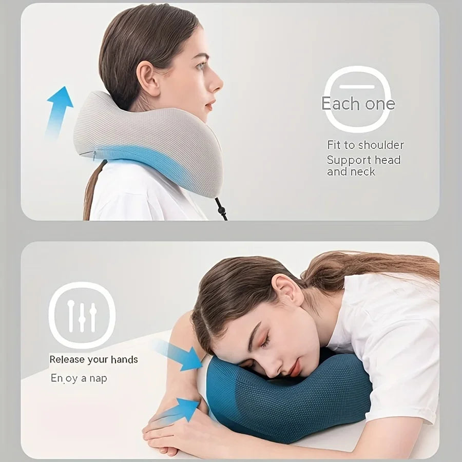 Cervical Pillow Outdoor Camping U-shaped Memory Cotton Travel Storage Qme