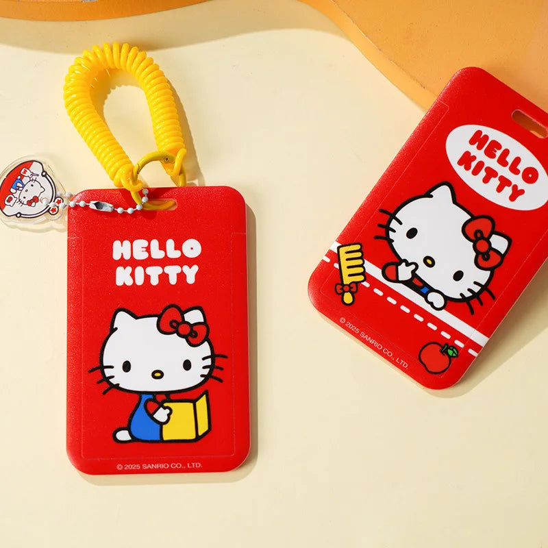 Hello Kitty Sliding Clear Card Holder for ID Cards, Name Badges, Factory Badges, and Student ID/Meal Cards Qme 1 Random Styles