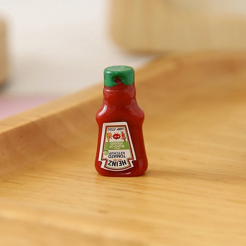 Dollhouse Miniature Strawberry Sauce Jam Jar Mini Kitchen Food Qme Red