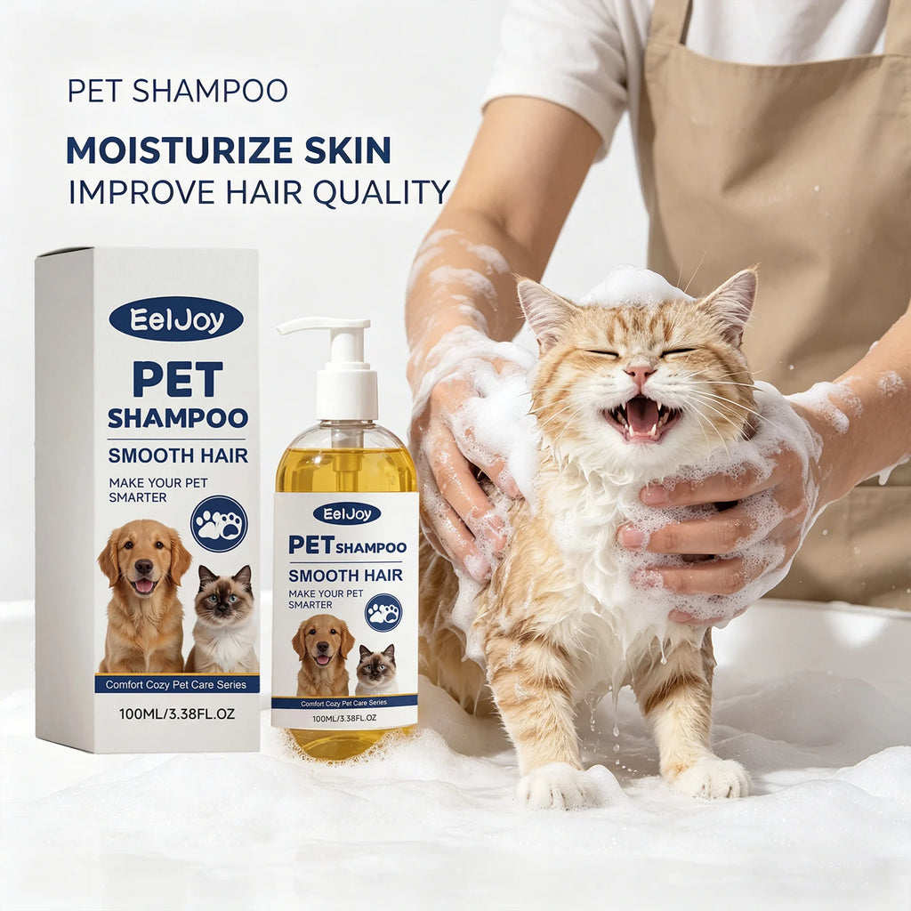 Coconut Oil Pet Shampoo Cleaning Fur Eliminate Odor Smoothing & Softening Hair Natural Formula Moisturizing Pet Hair Conditioner Qme