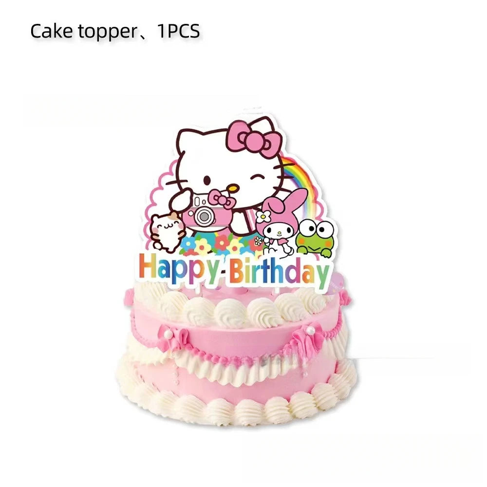 Hello Kitty Kuromi-themed Birthday Party Decorations Balloons Paper Qme Large Insert Card 1