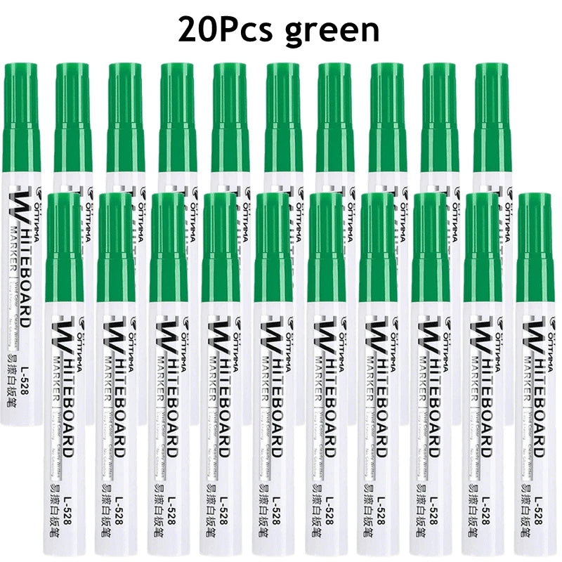 1-100Pcs Erasable Whiteboard Marker Pen Blackboard Marker Teaching Chalk for Glass Office School Stationery White Board Marker Qme 20Pcs Green