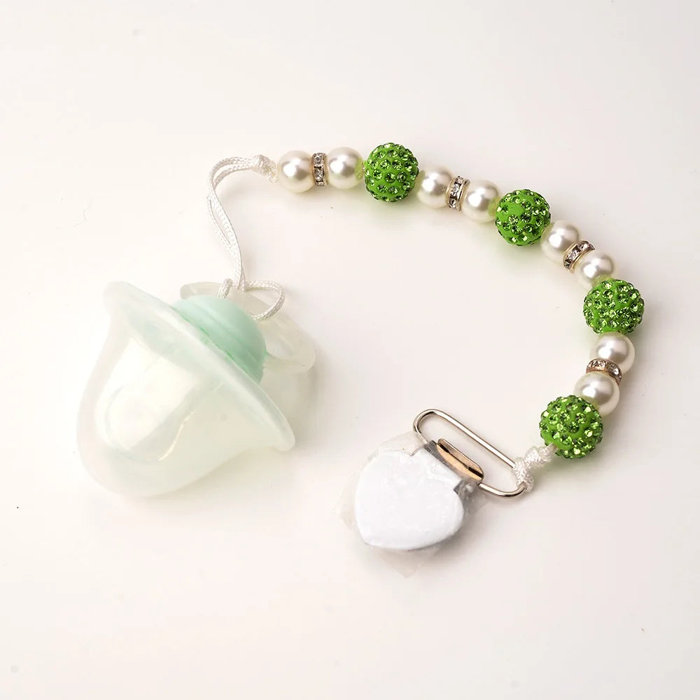Ins Imitation Pearl Pacifier Chain Anti-drop Chain Tooth Gel Chain Maternal and Infant Supplies Qme