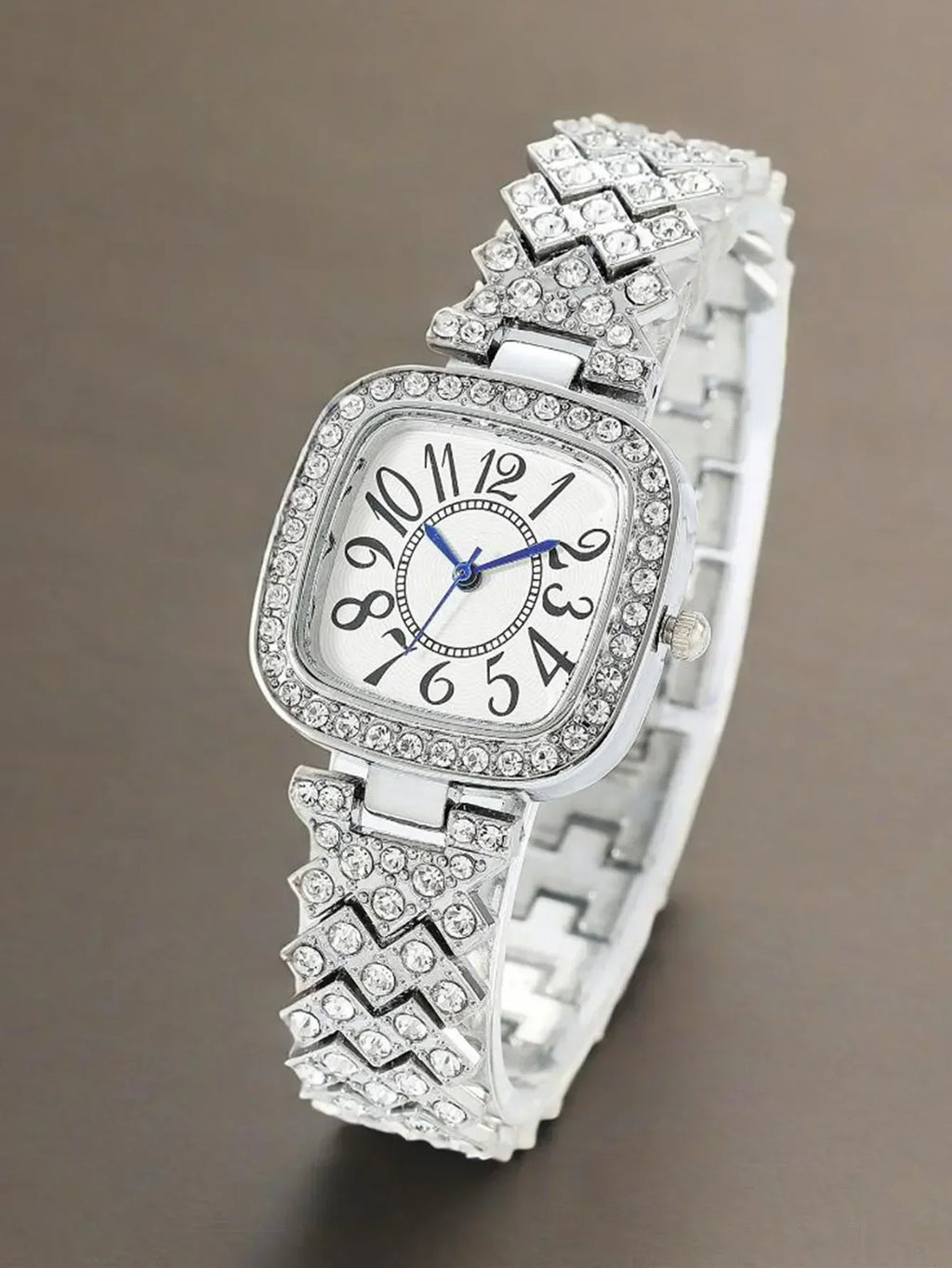 1pcs/set of square rhinestone alloy shell women's watch Starry Sky Fashion casual junior high school student watch Qme
