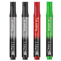 4Pcs/Set Permanent oily Marker Pen Waterproof Markers Crude Nib Black Blue Red Green Ink 2-3mm Color Marker Pens Qme 2black 1red 1green