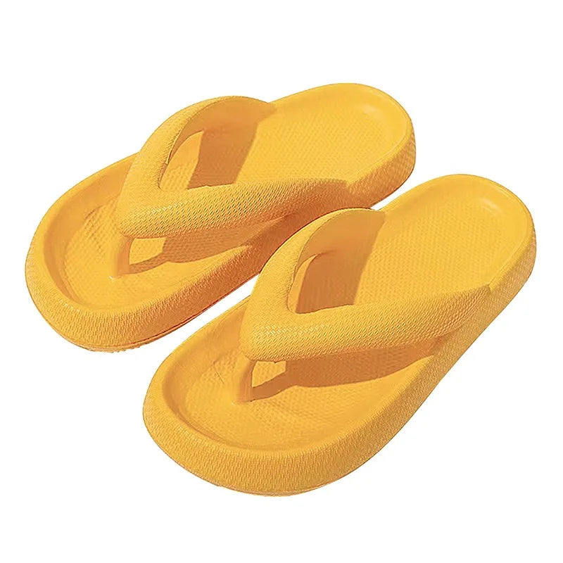 New Summer Platform Flip-Flops Handmade Flower Soft Bottom Cloud Slippers Travel Holiday Beach Lady Cute Shoes Women Slides Qme