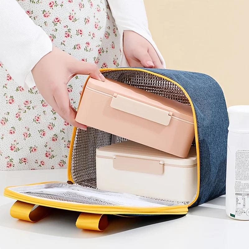 Lunch Box Insulated Bag Portable Student Qme