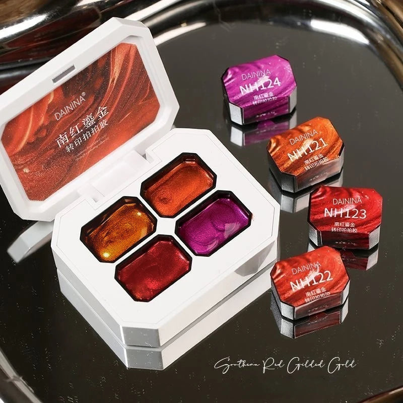 4 Grids Gel Nail Polish Gradient Semi-permanent Soakable UV LED Qme GTCH-4G-NHLJ