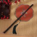 Classical Ancient Style Chinese Bamboo Waist Fan Rollable Foldable Long Handle Fan with Tassel Decorative Group Fan Gifts Qme style A
