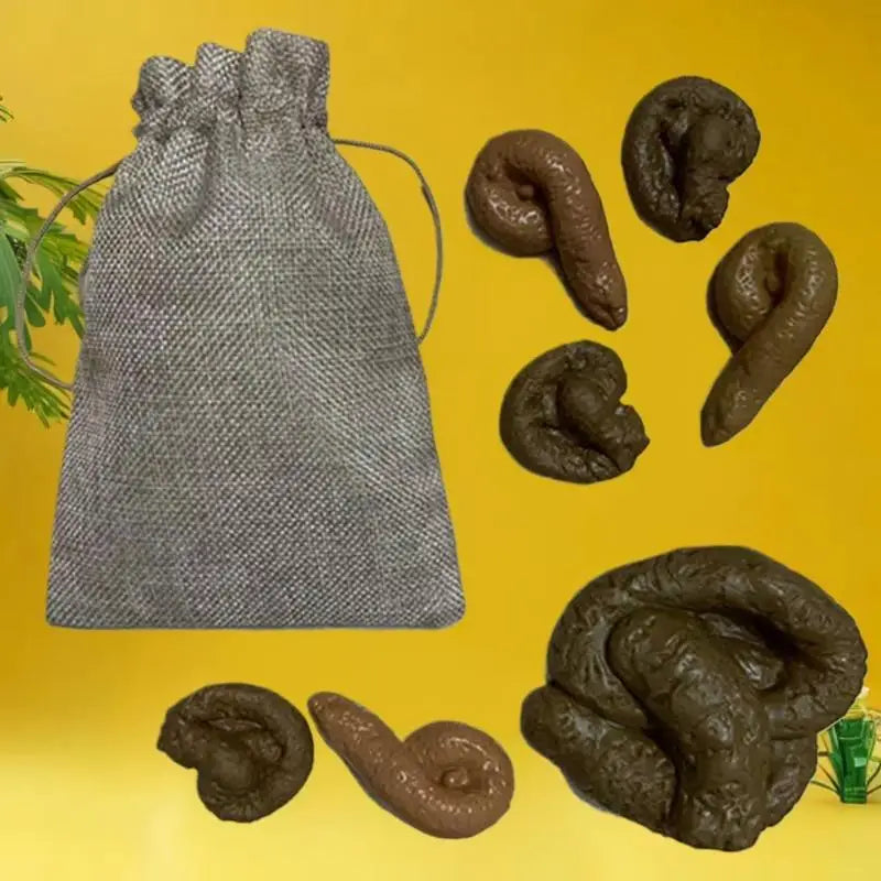 Prank Props Realistic Fake Turd Funny Joke Tricky Toys Drawstring Bag Qme