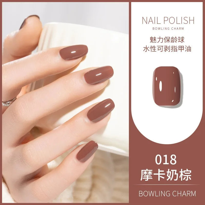40 Colors New Nail Polish for Summer Water-based Quick Drying Tearable Nail Art Semipermanent Monochrome No Baking Lamp Varnish Qme 018