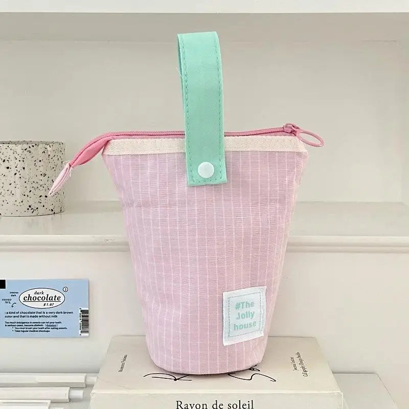 Kawaii Big Capacity Pencil Case Pen Storage Bag Cute Punch Back Qme A1