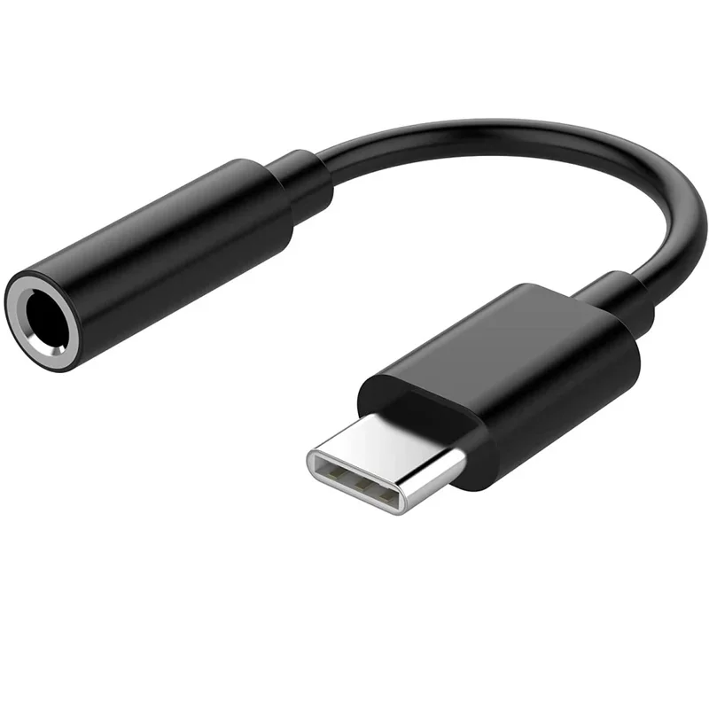 Type C To 3.5mm Aux Adapter Headphone Connector Adapter for Huawei Mate 30 Xiaomi Phone PD To 3.5mm Earphone Jack Audio Cables Qme black