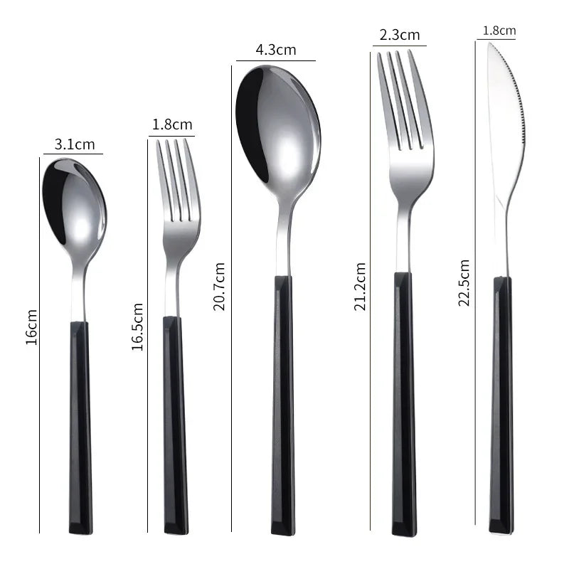 Stainless Steel Imitation Wooden Handle Cutlery Western Tableware Qme 03