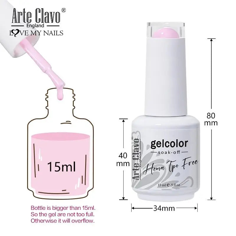 Arte Clavo Red Series Gel HEMA TPO Nail Polish Winter Dark Art Qme