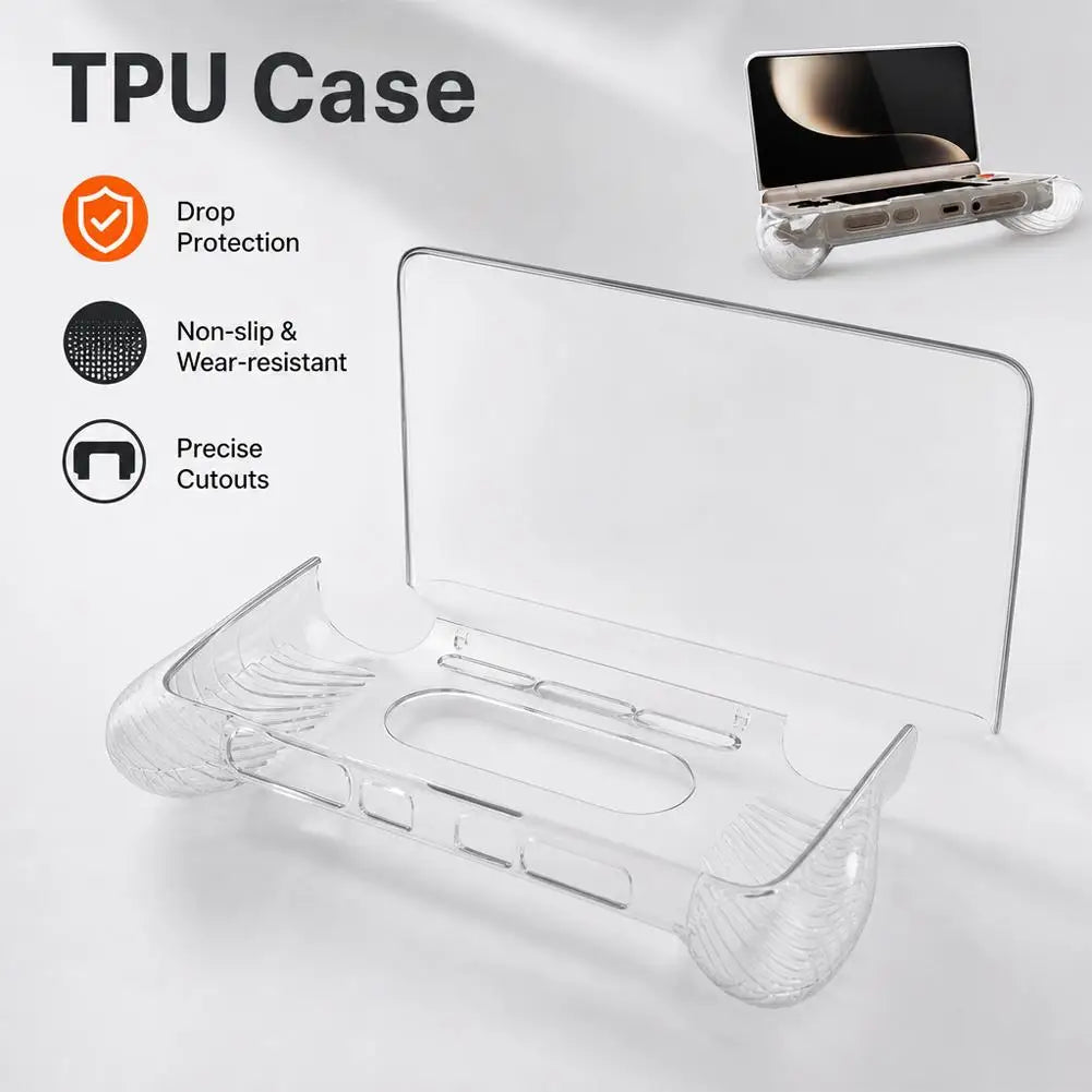 For AYN THOR Handheld TPU Protective Case Flip Up Game Console Transparent Soft Shell Handheld Console Protective Cover Qme