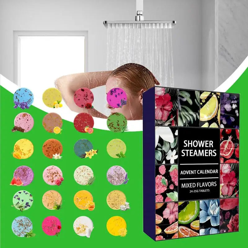 Shower Steamers Advent Calendar Aromatherapy Bombs Self Care Qme