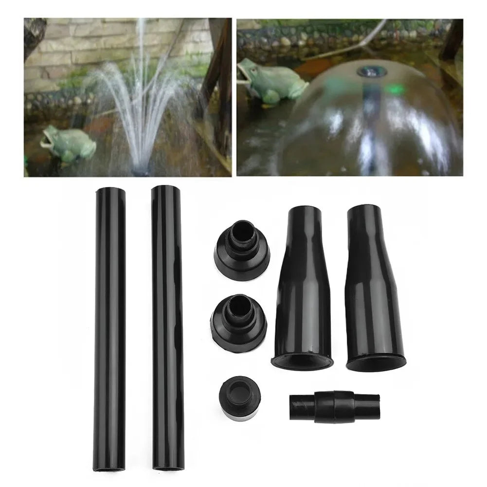 8pcs Fountain Nozzles Head Black Home Multi Functional Garden Water Pumps Plastic Aquariums Fish Tanks Ponds Pools Accessories Qme