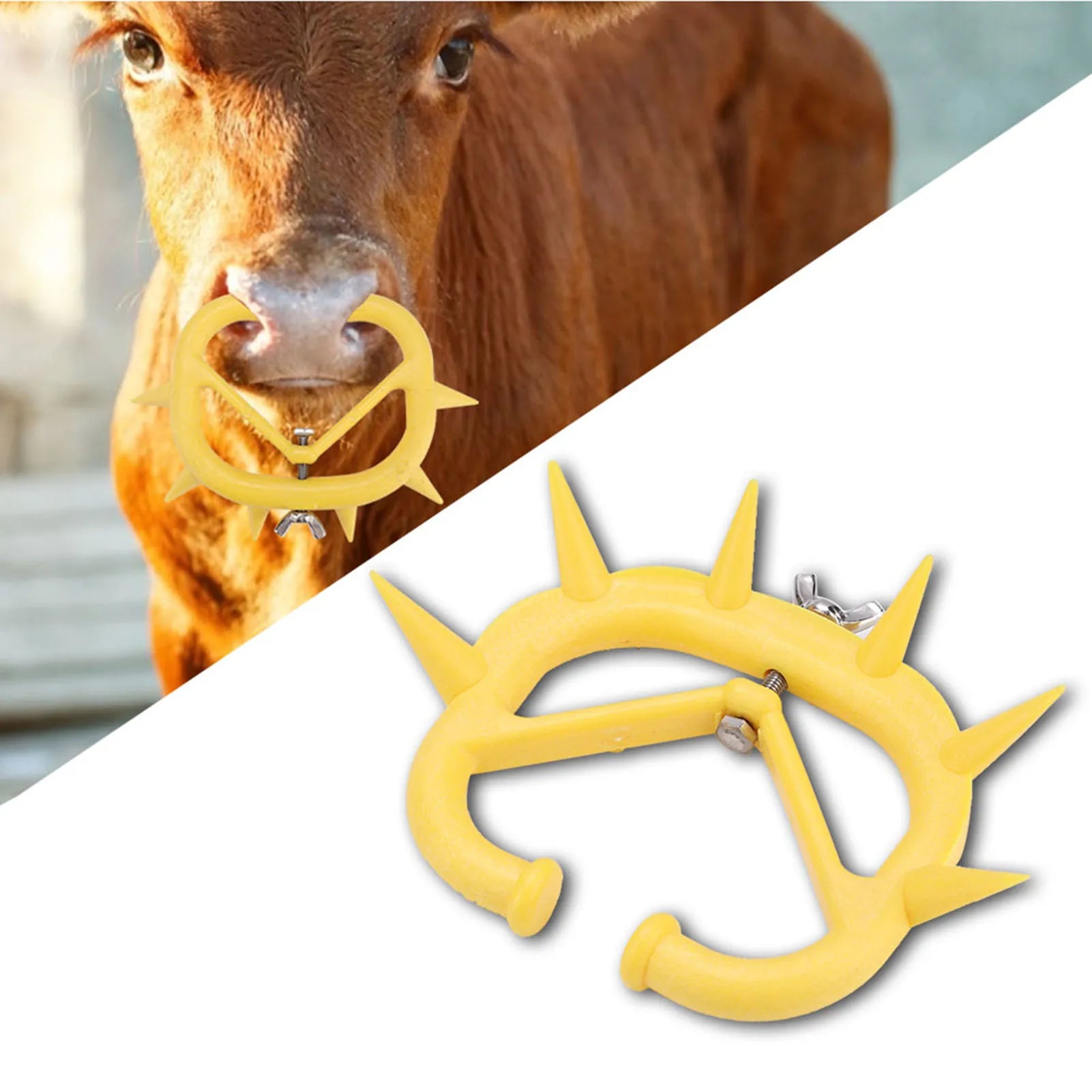 10Pcs Calf Weaning Nose Rings Plastic Livestock Weaning Ring Cattle Anti Suckling Device Nose Ring for Cows Farming Tool Qme