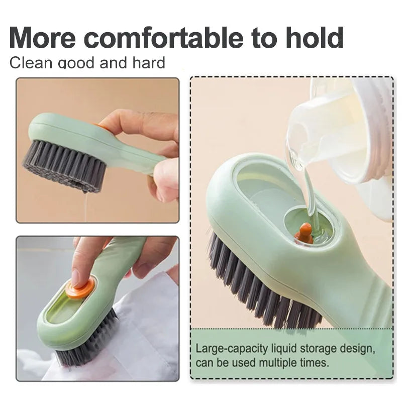 Household Soft Bristled Liquid Shoe Brush Special for Shoe Washing Long Handle Shoe Brush Clothing Brush Deep Cleaning Tools Qme