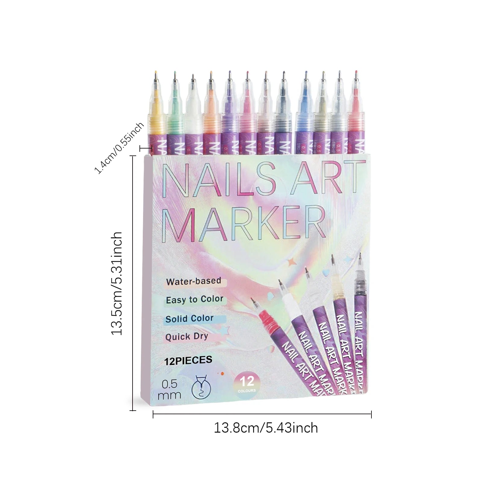 12Pcs/Set Nail Acrylic Graffiti Pen 12 Color Nail Marker DIY 3D Nail Art Drawing Pen Abstract Line Manicure Tool Painting Liner Qme Set C