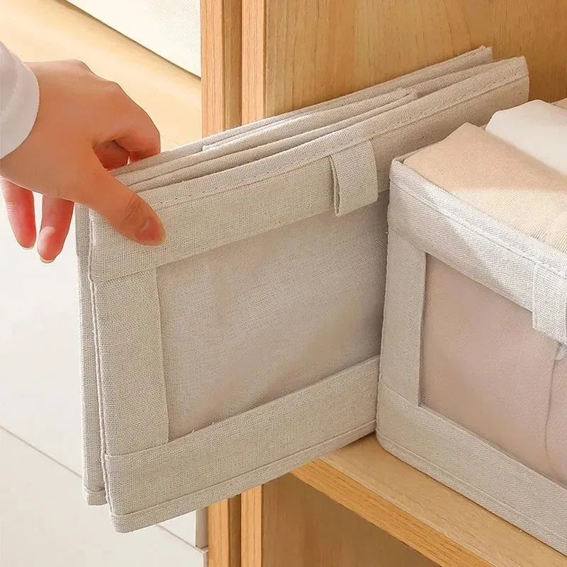 Portable Clothes Organizers of Cabinets Drawers Fabric Foldable Boxes Bedroom Wardrobe Organization Home for Pants Storage Box Qme