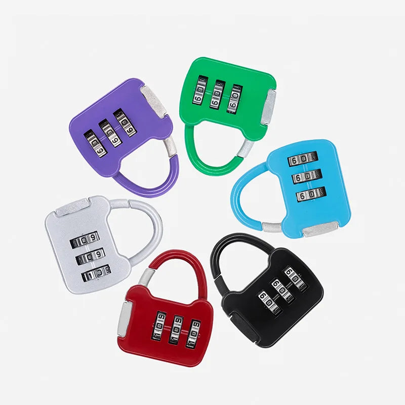 4pcs Color Mini Password Lock Padlock Trolley Case Student Dormitory Cabinet Backpack Zipper Lock 4Pcs Qme