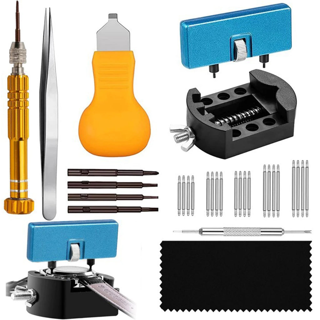 31 pieces Watch battery replacement kit service screwdriver watch band replacement tool shell opener Ideal choice for Gifts Qme