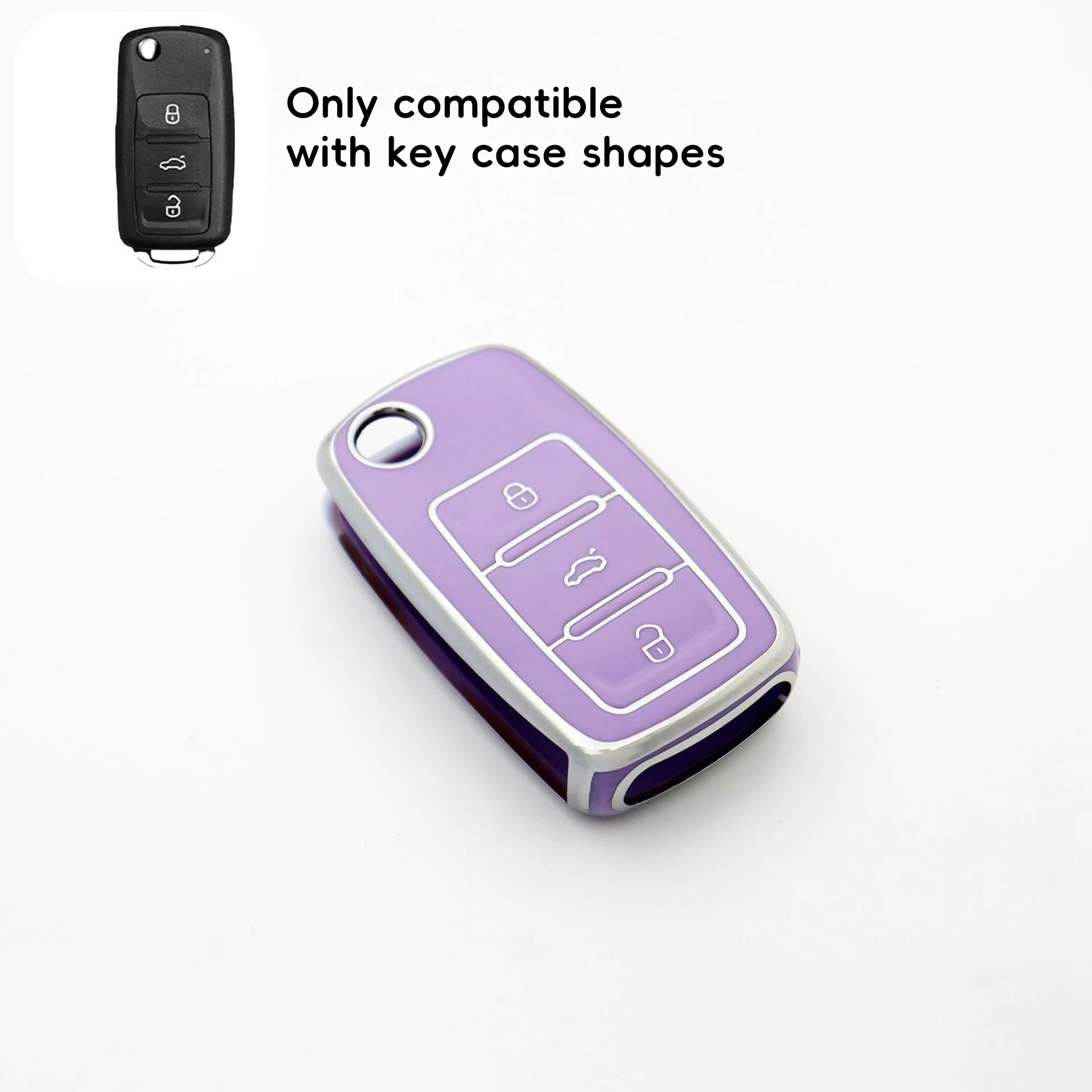 Suitable Volkswagen Keycase Durable Soft TPU Protection Ideal Qme PURPLE