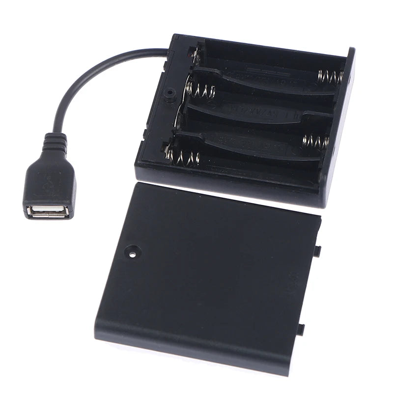4 X AA USB Battery Box for 5V LED Strip Lights USB Mini Power Supply. Qme