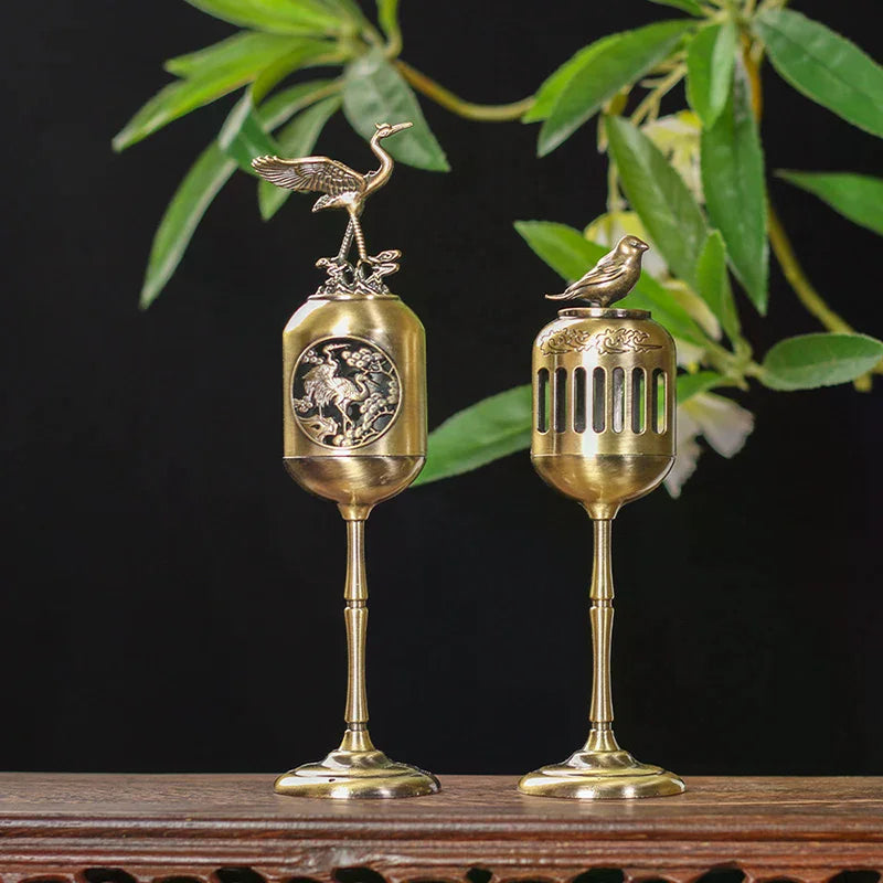 Magpie Hollow Lamp Sandalwood Fragrance Censer Smoking Backflow Incense Holder Tea House Ornaments Study Room Home Decor Qme