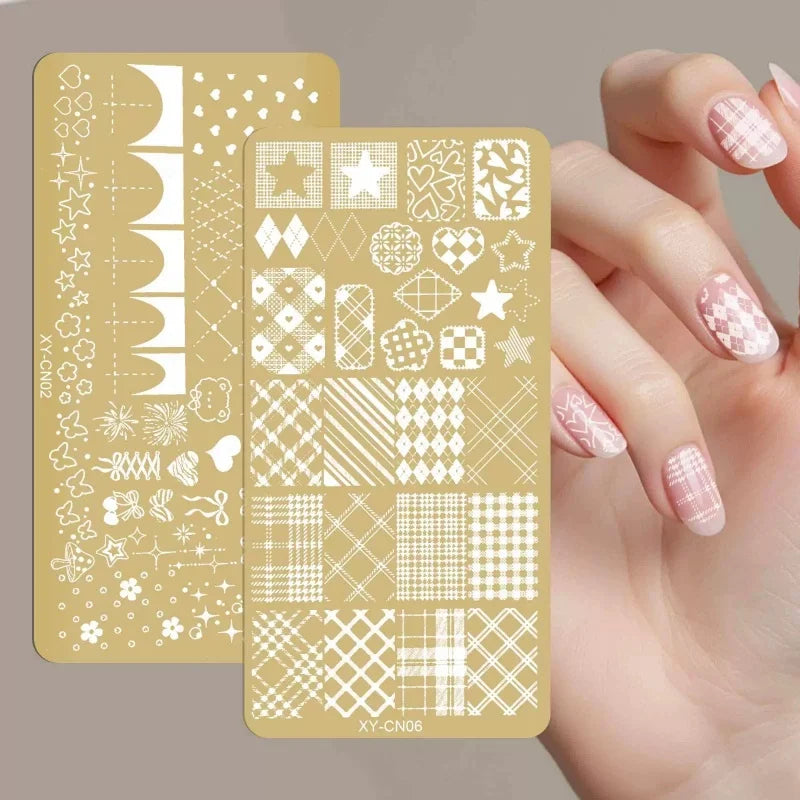 Template Stencils Bowknot Patterns Nail Stamping Plates Nail Art Stamper Kawaii Bow Image Plate Manicure Tools Qme