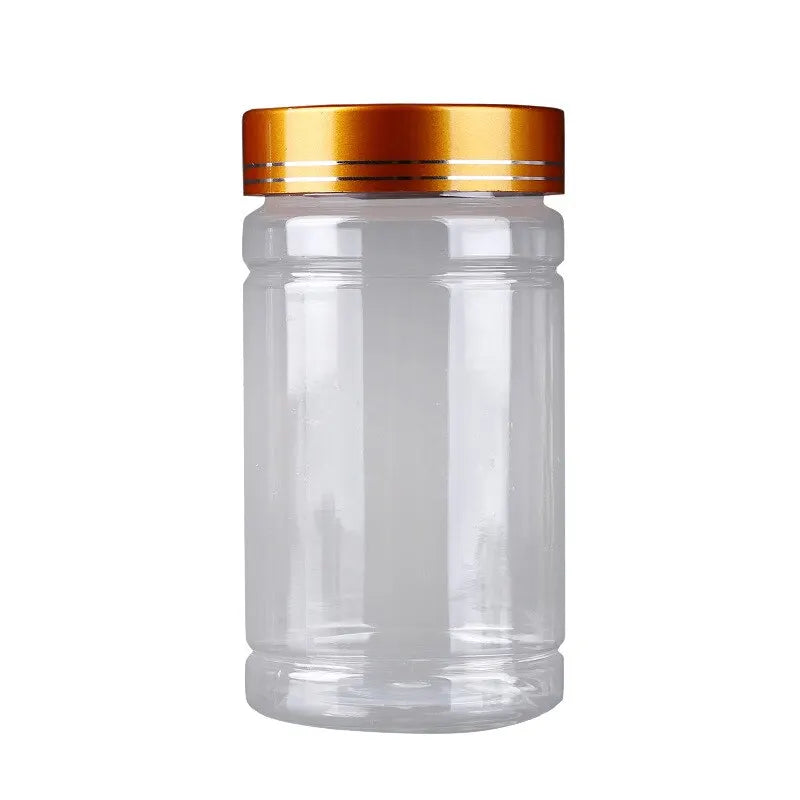 5pcs 200ml Plastic Bottle With Metal Cap Transparent Plastic Dried Fruit Bottle With Cap Empty Bottle Sealed Bottle Jar Qme
