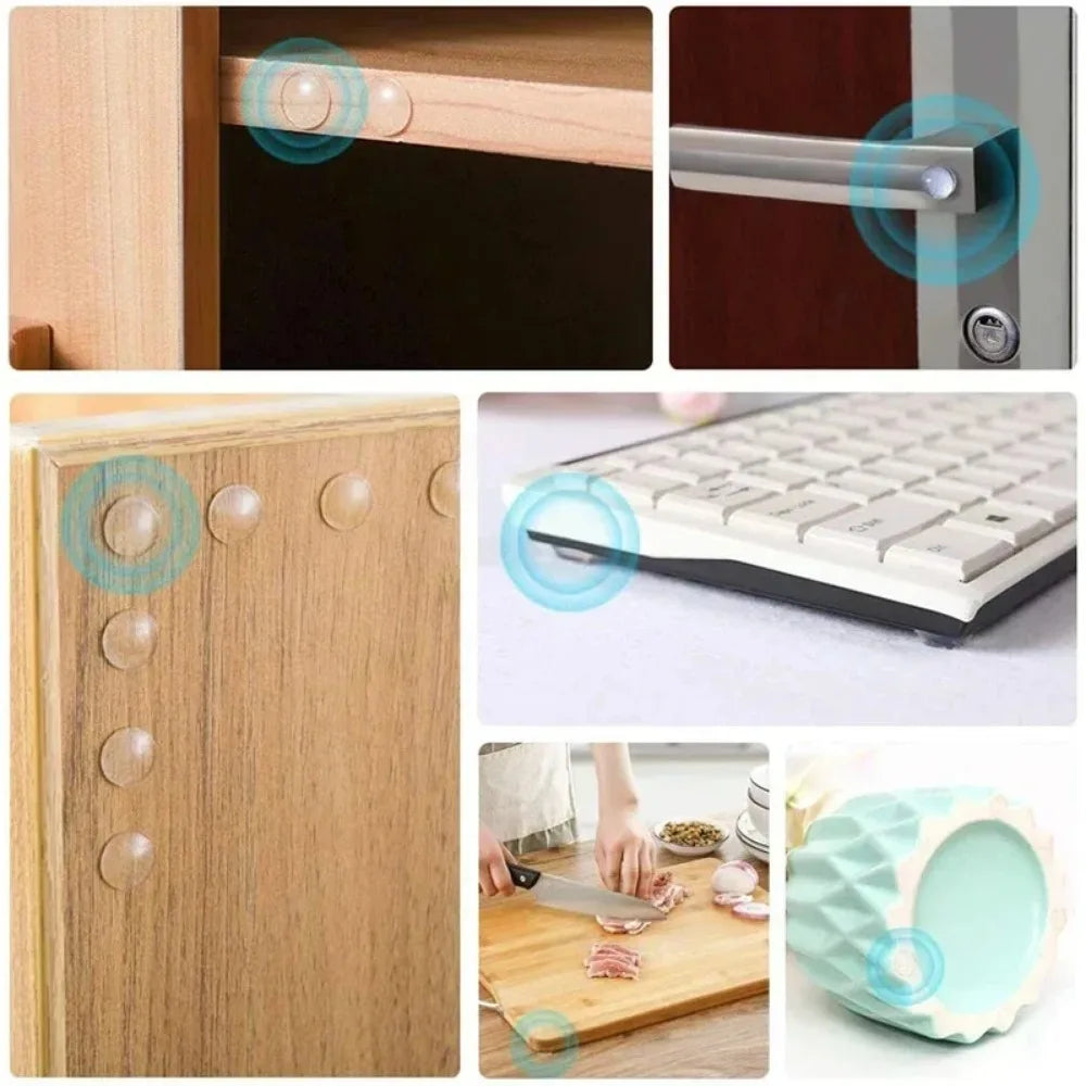 500-100PCS Silicone Shock Absorber Pad Transparent Self Adhesive Door Rear Cabinet Door Anti Collision Furniture Buffer Pad Qme
