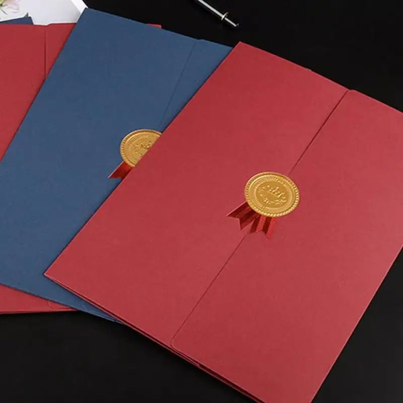 Graduation A4 Award Certificate Holder Three-fold Page Paper Envelope Qme