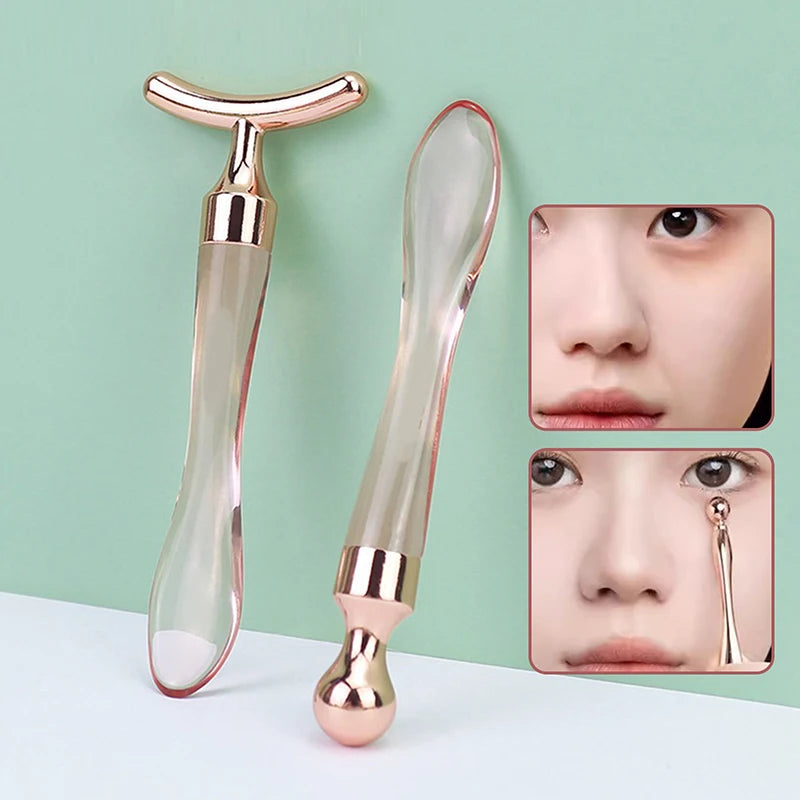 Metal Fishtail Face Massage Stick Anti Wrinkle Eye Cream Applicator Qme
