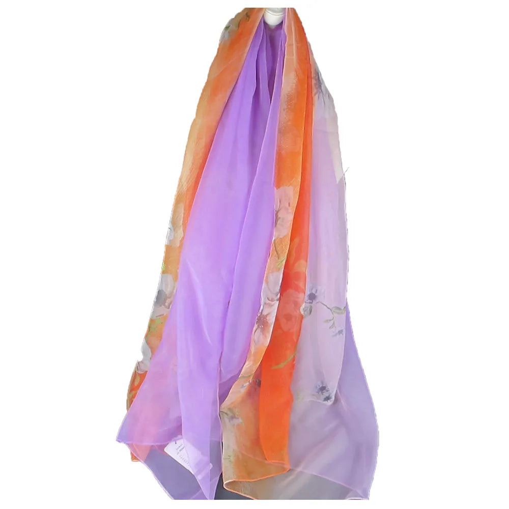 Luxury Square Scarf Women Twill Silk Scarves Wraps Beach Shawl Hijabs Qme