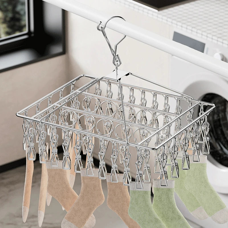 Laundry Hanger Clothesline Dryer Bra Towel Rack Clothes Airer Peg Qme