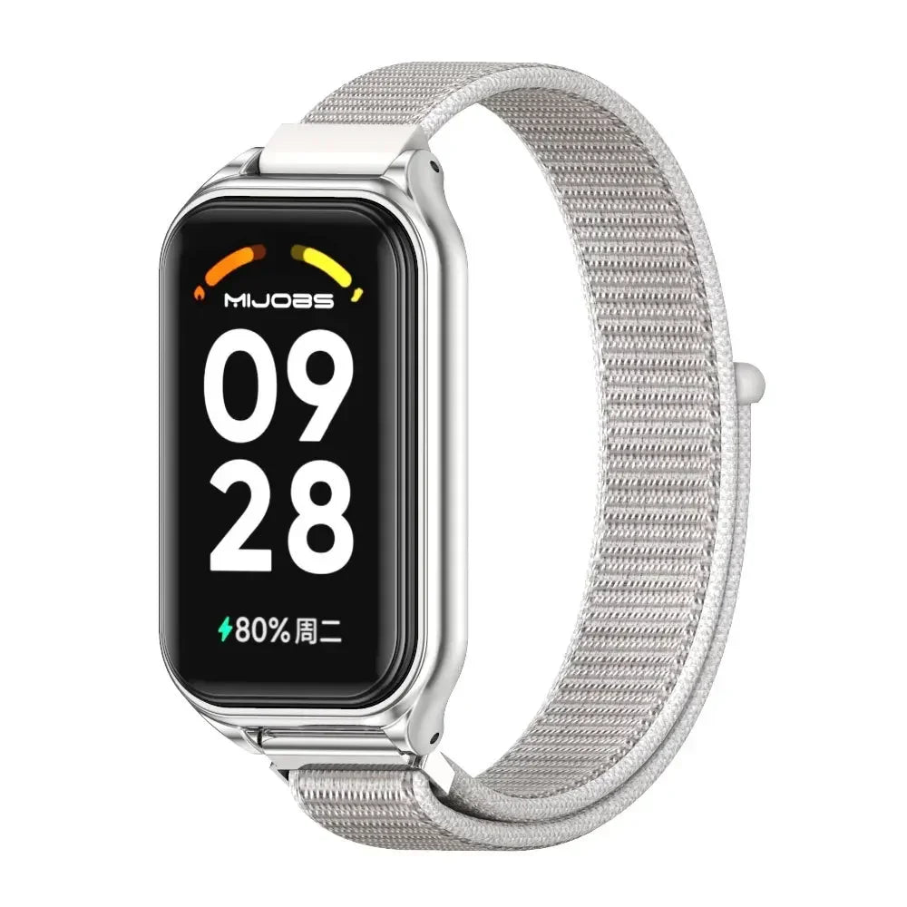 For Redmi Band 2 Strap Nylon Loop Bracelet for Xiaomi Redmi Smart Band 2 Correa Smart Watch Wrist Belt Accessories Qme WS For Mi Band 8 Active