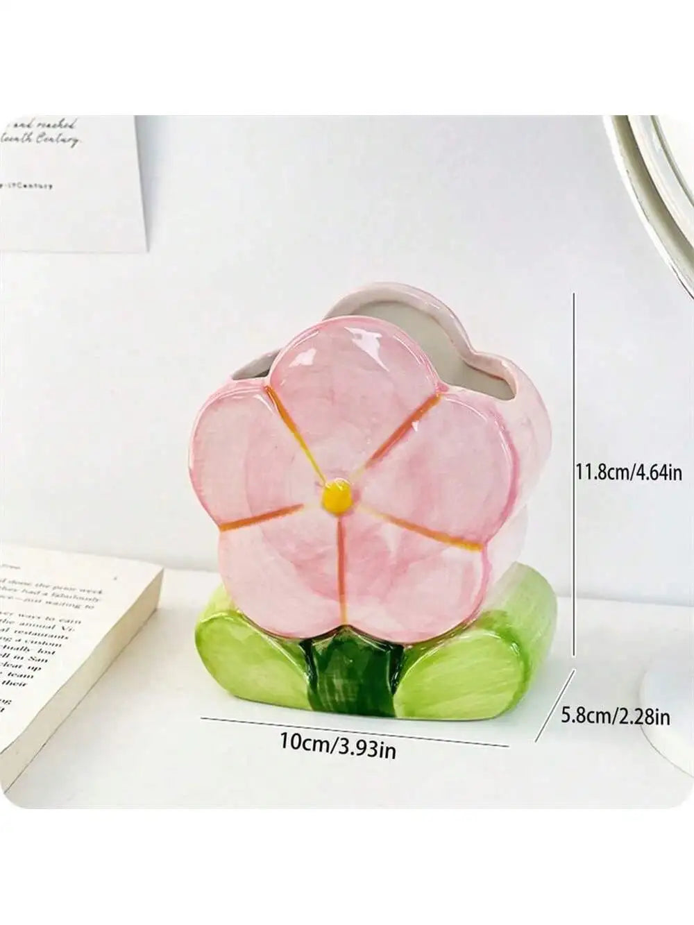 Tulip Ceramic Pen Holder Makeup Brush Storage Jar Desk Decoration Qme flower